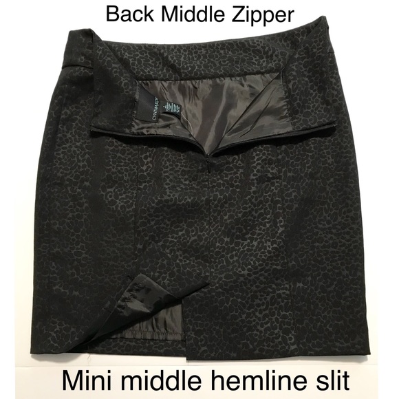 NWOT, Cynthia Rowley Black Printed Pencil Skirt - Picture 5 of 7